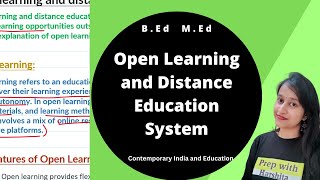 Open learning and Distance Education System  Contemporary India and Education [upl. by Hollis]