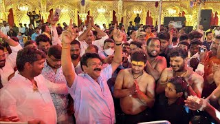 Talasani Srinivas Yadav Theenmar Dance 2023  Talasani Srinivas Yadav Ayyappa Pooja 2023 [upl. by Lagiba621]