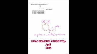 IUPAC NOMENCLATURE PYQS April 2024venkatvarmachemistry [upl. by Coral]