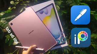 tab s6 lite unboxing noteshelf Ibis Paint [upl. by Toscano]