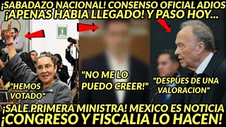 SABADAZO NACIONAL CONSENSO ADIOS FISCALIAA Y CONGREESO LO HACEN SALEN PRIMERA MIN DE CANADAA BOOM [upl. by Madelene105]