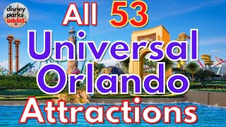 Universal Studios Orlando ATTRACTION GUIDE  Universal Studios Florida  Islands of Adventure [upl. by Eeb635]