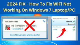 ✅2024 FIX  How To Fix WiFi Not Working On Windows 7 LaptopPC [upl. by Edras]