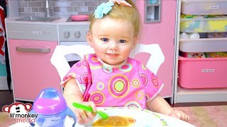 My Reborns My 1st Reborn Toddler Doll  Julies Lunch Routine [upl. by Eleahcim]