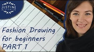 How to draw  TUTORIAL  Fashion drawing for beginners 1  Justine Leconte [upl. by Sephira362]