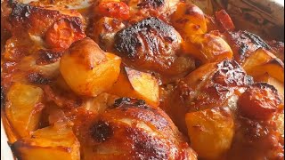 The best way to cook bake chicken thigh  Super easy and delicious 😋 [upl. by Adnohrahs]