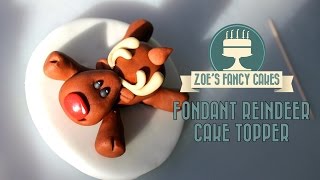 reindeer cake topper fondant modelling paste christmas cake decorating tutorials how to [upl. by Norford]