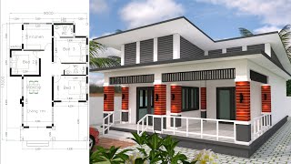 Bungalow House Design 9x135 Meter With 3 Bedrooms home design 3d full plan [upl. by Eimirej]