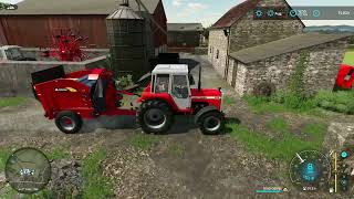 FS22  COURT FARM 17  BEDDING THE CATTLE WITH STRAW [upl. by Yrot]