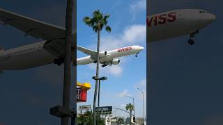 🇨🇭Swiss Air Boeing 777 arriving at LAX planespotting shorts [upl. by Morell366]