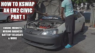 HOW TO KSWAP AN EM2 7TH GEN CIVIC PART1 [upl. by Millburn]