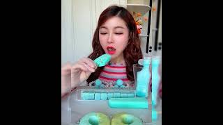 Asmr eating ice cream flavor blueberry milk Crispy delicious short video [upl. by Gasper]