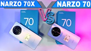 Realme Narzo 70x Vs Realme Narzo 70 Unboxing amp Comparison [upl. by Nelra]