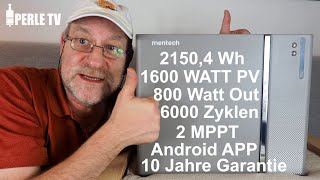 🔋 Mentech W2000 Smarter bis 6kwh skalierbarer Balkonkraftwerk Speicher KonstantampNulleinspeisung⚡️ [upl. by Nisbet]