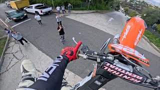 Dirt Bike vs Los Angeles Steepest Street [upl. by Hildie]