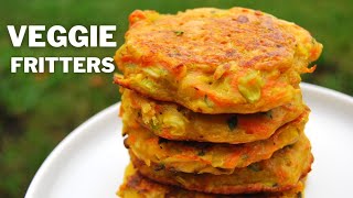 Vegan Vegetable Fritters in 15 MINUTES Vegetable Patties Recipe [upl. by Finegan408]