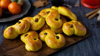 Swedish Saffron Buns 🎄 Saffransbullar Swedish Christmas time favorite sweet rolls 😋 [upl. by Atarman]