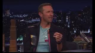 Chris Martin hablando de TINI en el show de Jimmy Fallon [upl. by Ybanrab]