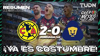 Resumen y goles  América 20 Pumas  Grita México BBVA AP2021  J12  TUDN [upl. by Anipsed243]