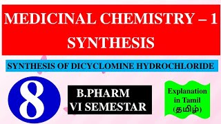 SYNTHESIS OF DICYCLOMINE HYDROCHLORIDE  MEDICINAL CHEMISTRY  1  B PHARM 4TH SEMESTER [upl. by Stannfield]