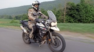 Triumph Tiger 800 XCx Review at RevZillacom [upl. by Llydnek]