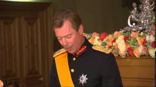 Wedding Gala Dinner of Prince Guillaume and Countess Stephanie de Lannoy VIDEO [upl. by Kerri218]