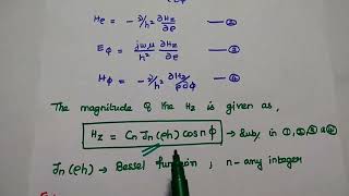 TE Waves in Circular Waveguide  Derivation of Field Components [upl. by Moureaux]