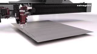 Salvagnini laser cutting L5 high dynamics fiber laser compass principle [upl. by Nylaroc]