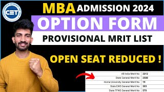 MBA College Seats Reduced  MBA Cap Round 1 Option Form Filling 2024 [upl. by Lledyr]