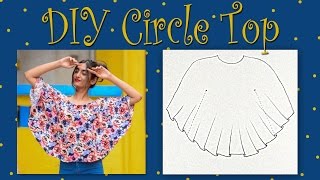 Circle Top Cutting amp Stitching  Circle Top with Cut Out Sleeve   DIYDesignerTop [upl. by Anha]