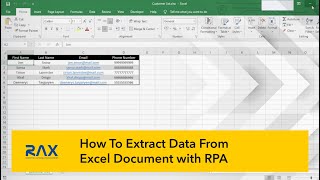 How to extract data from Excel documents with RPA [upl. by Acemaj]