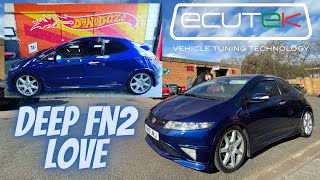 Deep Sapphire Blue Honda Civic Fn2 Type R Tuned with Ecutek [upl. by Arlin]