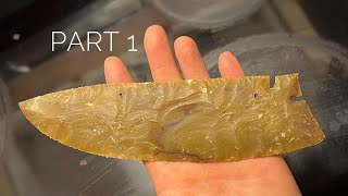 FlintKnapping Corner Tang Knife Part 1 [upl. by Nolan]