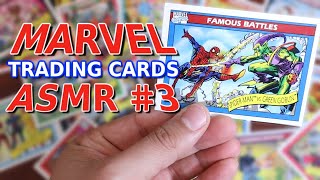 ASMR  Marvel Super Hero Trading Cards 3  Whispering Mouth Sounds Relaxing Avengers XMen etc [upl. by Jammin]