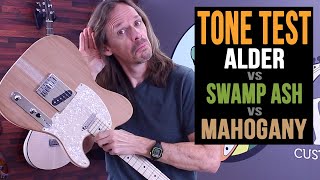 Alder vs Swamp Ash vs Mahogany  Guitar Body Wood Tone Test [upl. by Anwahsal]