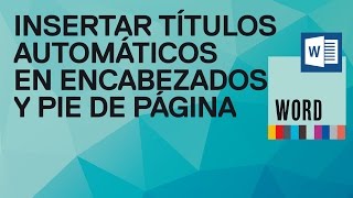 Cómo insertar automáticamente los títulos en el encabezado o pie de página en Word 2010 y 2007 [upl. by Shelah223]