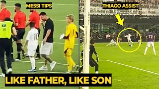 MESSI gave Thiago Messi tips before his son made an ASSIST for Miami U12 vs Orlando in today match [upl. by Eilatan199]