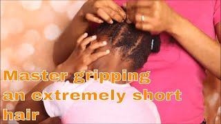 HOW TO DO CORNROW ON EXTREMELY SHORT Natural HAIR  Kids Simple Hairstyle [upl. by Euqcaj]