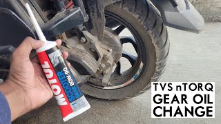 TVS Ntorq Gear Oil Change  Motul Scooter 80w90 [upl. by Lednic]