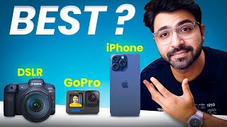 Best Camera for Vlogging  GoPro vs iPhone vs DSLR [upl. by Llenil]