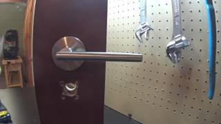 How do I remove a snapon rose cover on an installed lever door handle [upl. by Raddi]