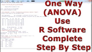 One Way ANOVA Use R Software Complete Step By Step [upl. by Enilav296]