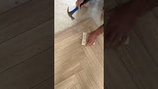 Watch this transformation as we fit Desert Oak Herringbone Laminate flooring flooringsurgeons [upl. by Mages807]