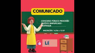 Concurso Público Processo Seletivo Simplificado Professor [upl. by Peadar]