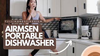 Countertop  Portable DISHWASHER HONEST REVIEW  AIRMSEN Dishwasher [upl. by Anrym]