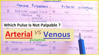 Which Pulse Is Not Palpable   Arterial Vs Venous Pulsation [upl. by Smalley]