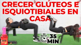 CRECER GLÚTEOS e ISQUIOTIBIALES en CASA con MANCUERNAS  Rutina 35 MIN [upl. by Oscar]