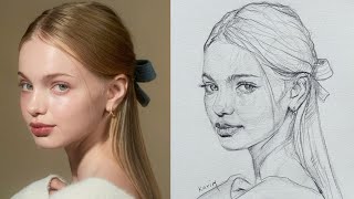 Unlock Your Portrait Drawing Skills Loomis Method Tutorial Drawing girl [upl. by Yelrehs]