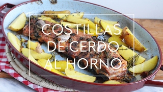 COSTILLAR DE CERDO ASADO AL HORNO MUY FÁCIL CON PATATAS DELUXE  Las María Cocinillas [upl. by Isla]