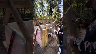 Building a well house part 2 wellhouse waterwell hardwork woodworking hut buildingamerica [upl. by Goldi]